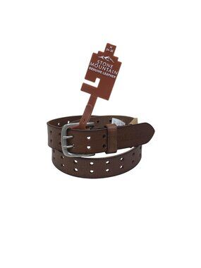 Stone Mountain Genuine Leather Belt Brown Medium 34-36 Adjustable Perforated 43"